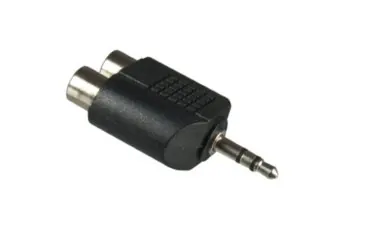 DINIC Audioadapter 3,5mm Klinke auf 2xCinchbuchse schwarz